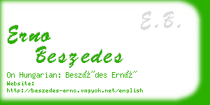 erno beszedes business card